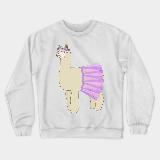 Ballerina Alpaca with Tutu Digital Art | illusima Crewneck Sweatshirt by illusima